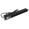 Блок розеток EXEGATE SERVERPRO PDU-19H804 Al-8S-EU2,5CU-SW-SPD1 EX299605RUS